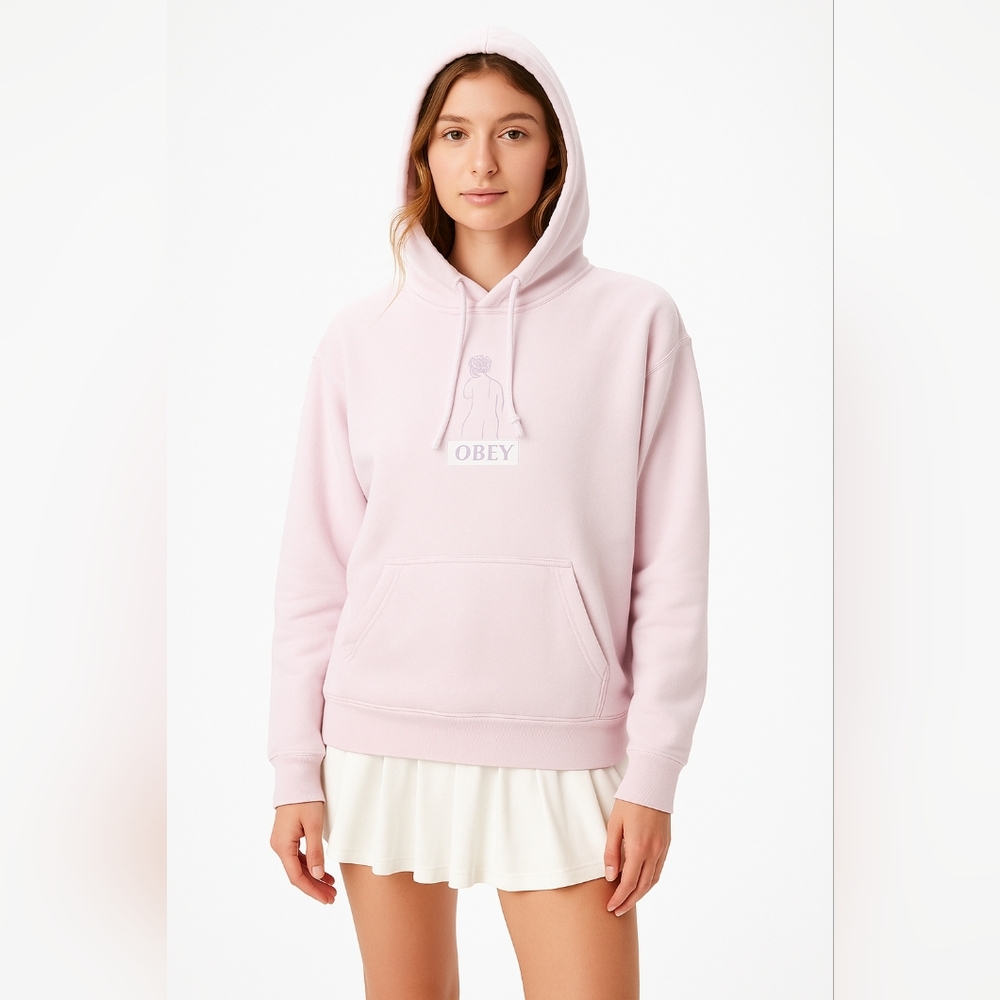 Obey Purple Outline Graphic Hoodie L Artsy Soft Norm Romanticized Sports Progres